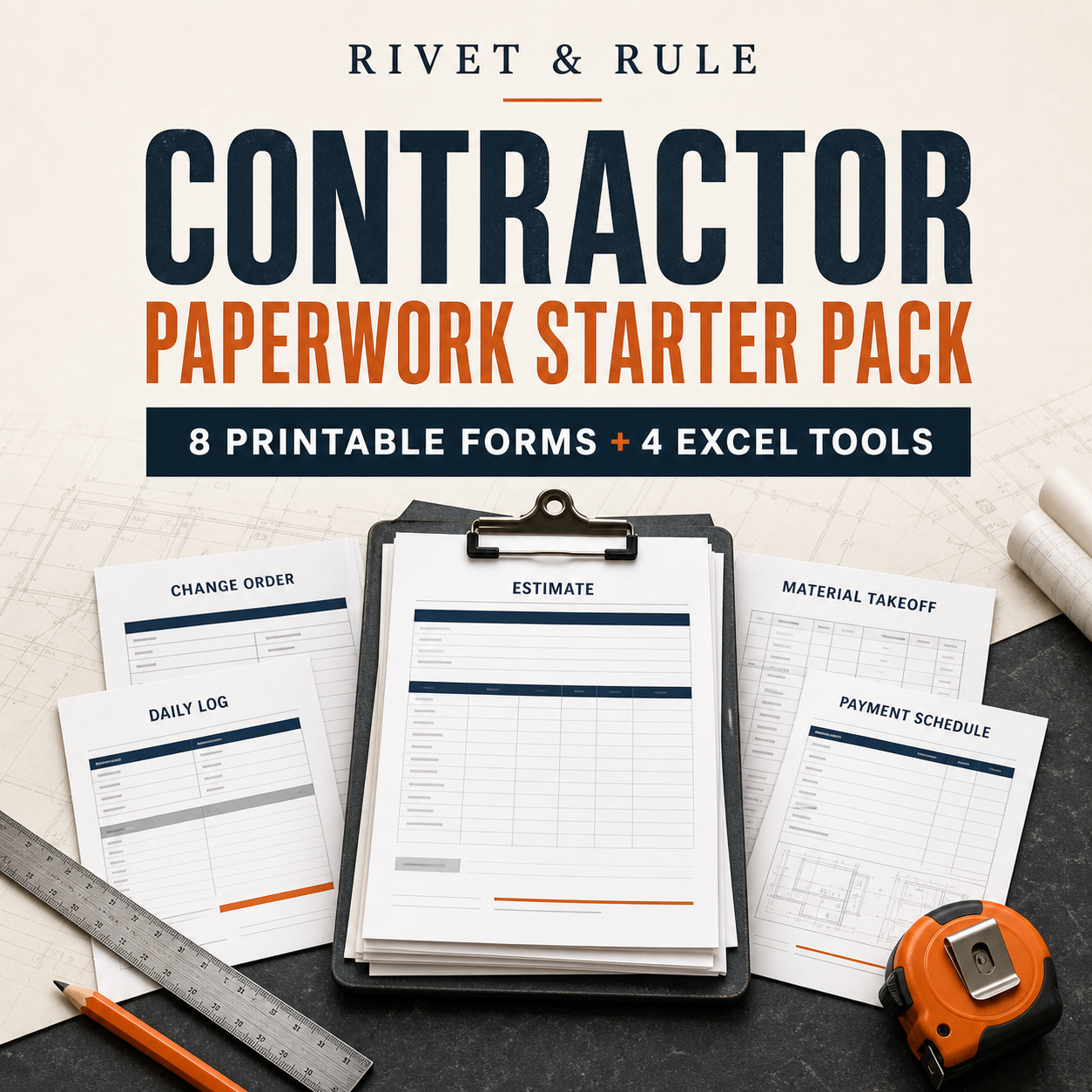 Contractor Paperwork Starter Pack — 8 Forms + 4 Excel Tools