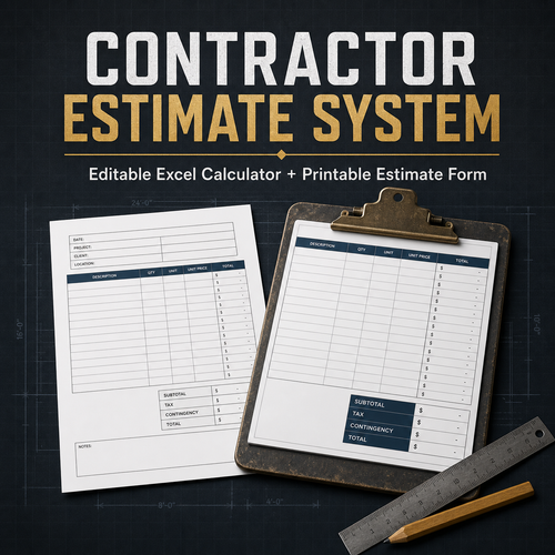 Rivet & Rule Contractor Estimate System digital template cover