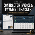 Rivet & Rule Contractor Invoice and Payment Tracker digital template cover